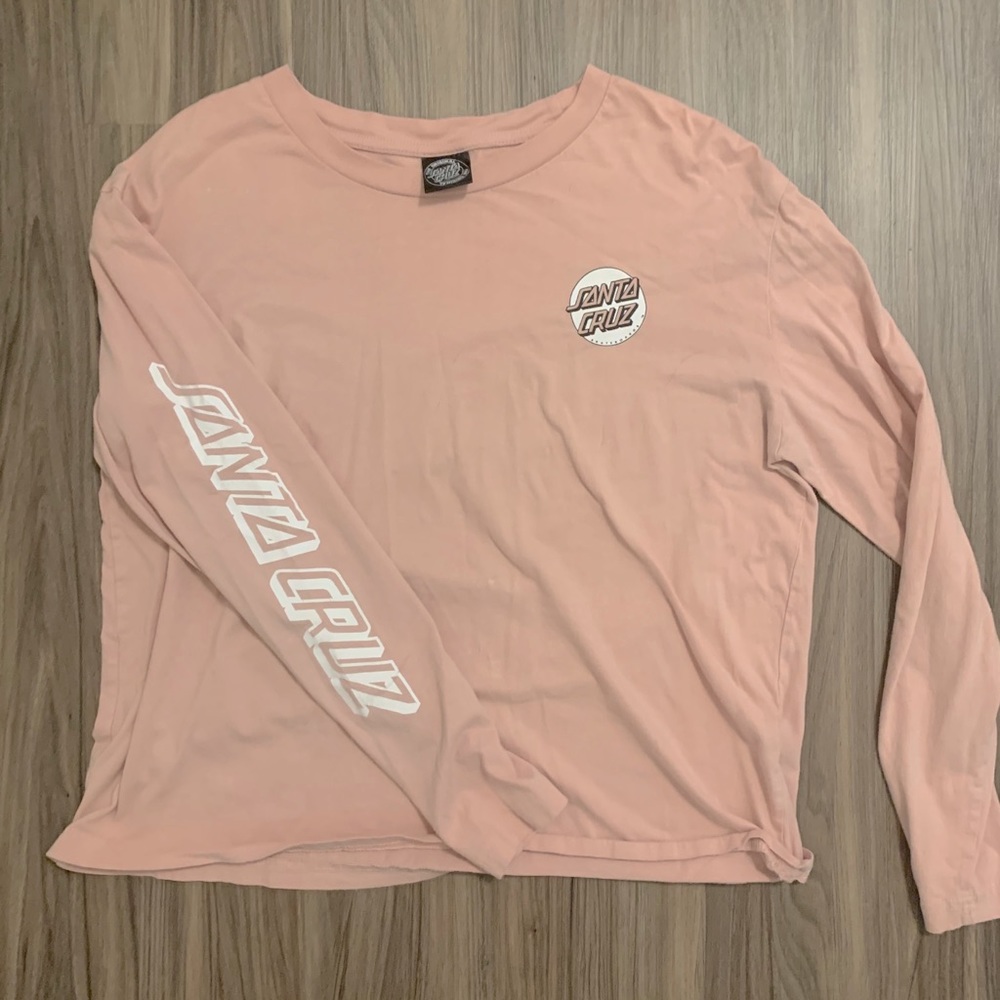 Santa Cruz Skateboards Long Sleeve Light Pink Tee